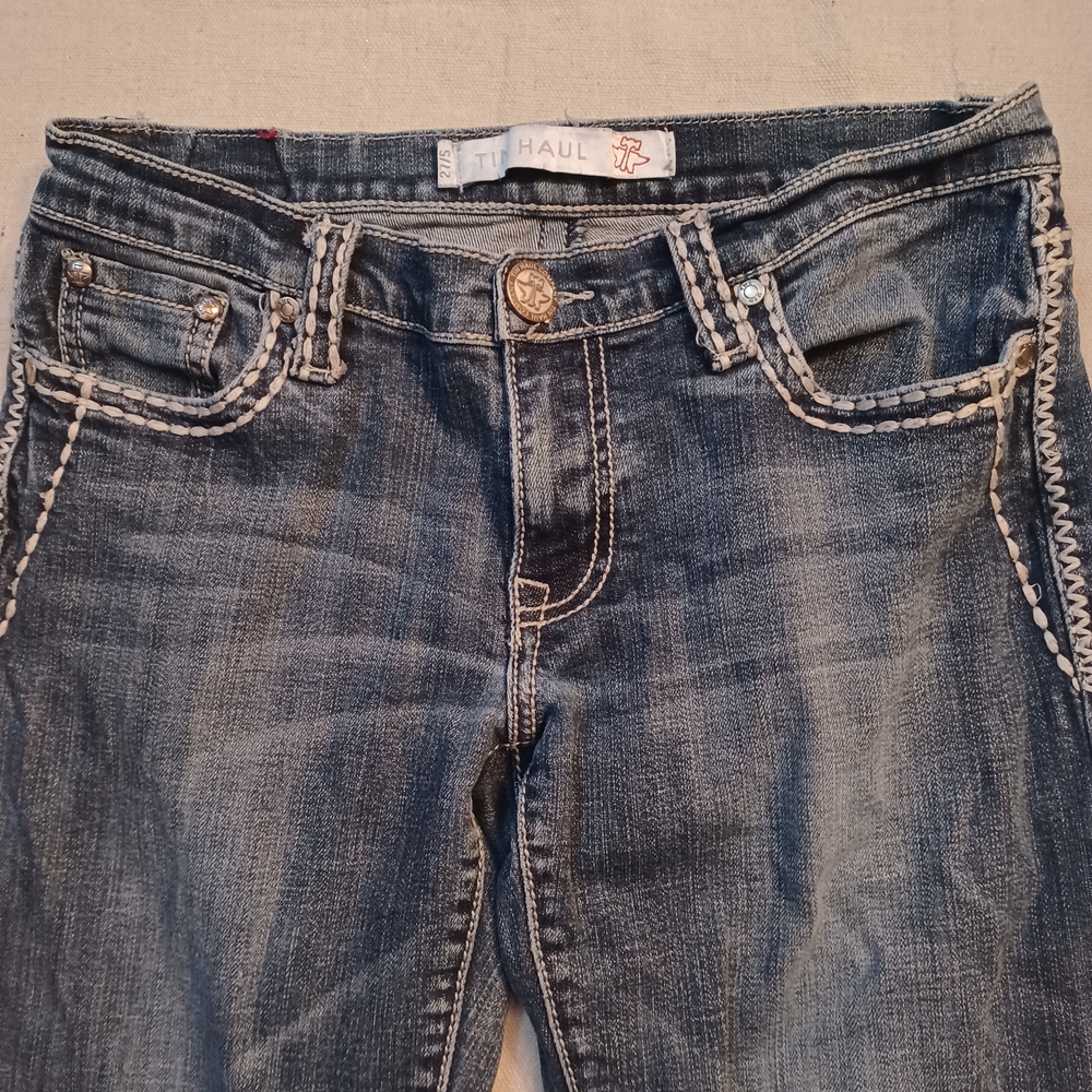 Tin Haul Boot Cut Jeans with Contrast Stitching Women's Waist 27 Short
